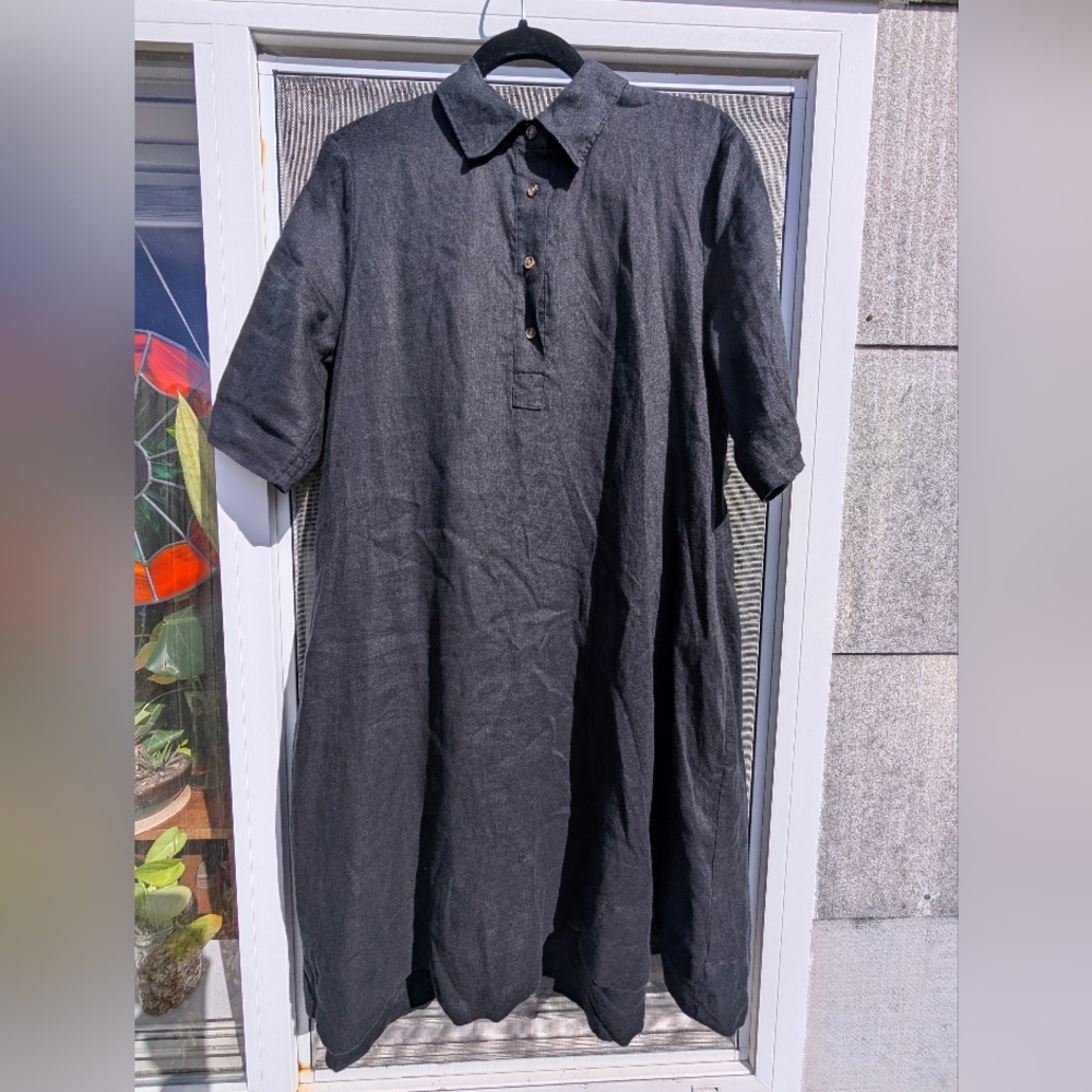 Calme By Johnny Was Linen Shirt Dress